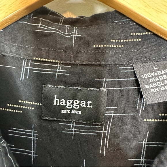 Haggar Print shirt sleeve button down shirt - Picture 4 of 6